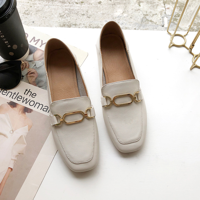 Giày Lớp Đầu Tiên Của Da Bò Đôi Giày Lười Nữ Giày Da2021Đáy Phẳng Mới Hoang Dã Mùa Xuân Và Mùa Thu Của Phụ Nữ Giày Da | BigBuy360 - bigbuy360.vn
