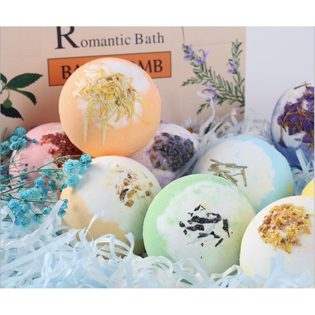 Bom Tắm Romantic Bath- Hộp 9 Viên Sủi Bồn Tắm Nhiều Mùi Hương Tự Nhiên Dưỡng Trắng , Dưỡng Ẩm Cho Da Khô Bath Bomb