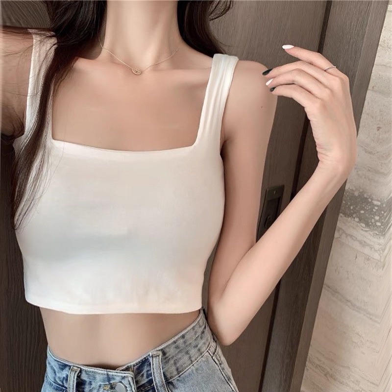 Áo Hai Dây Bản To TRẮNG ĐEN Basic YUMI BÁN SỈ Áo 2s Siêu Hot Trendy 2021