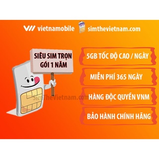 Siêu sim data 4g vietnamobile trọn gói 1 năm 1800g - 5gb/ngày - tốc độ cao với giá siêu rẻ chỉ 1000đ/ngày
