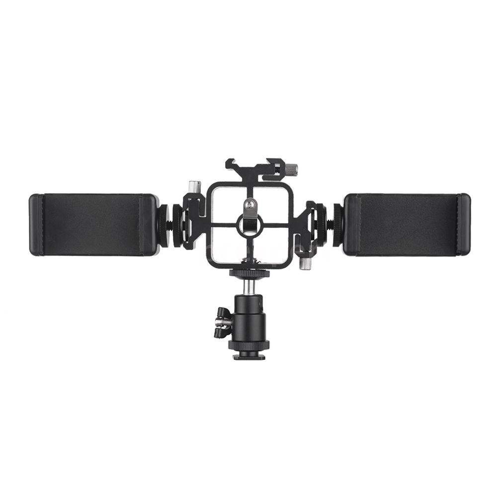 PCER◆ Triple Cold Shoe Mount Flash Speedlite Bracket Photography Umbrella Holder with Ballhead Adapt