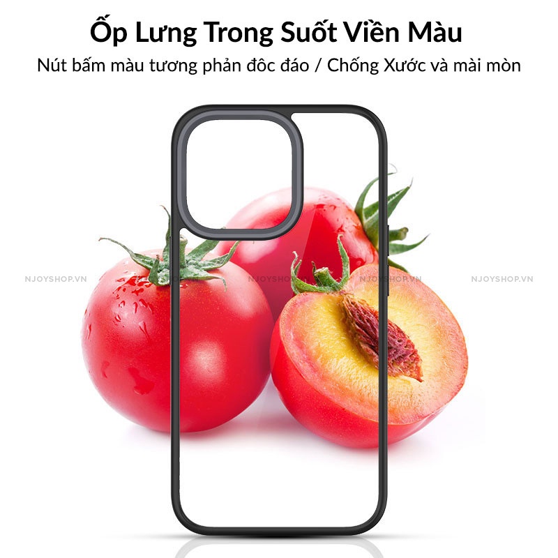 Ốp Lưng Trong Suốt Viền Màu Likgus Clear Shield Series Phím Bấm Nổi Chống Ố Vàng Ip 13 Pro Max Njoyshop