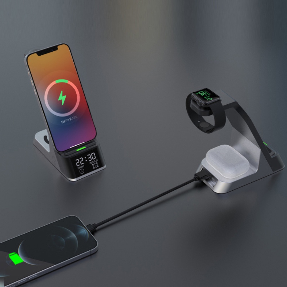 Cáp SạC Nhanh Không Dây Đa Năng H36 15W Cho ĐồNg Hồ Apple Watch AirPods 3 IPhone13