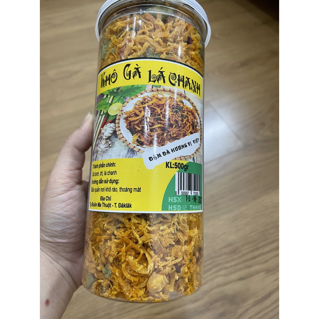 Khô gà lá chanh 500g, gà xé lá chanh cực ngon, chua chua cay cay ăn cực đã. | BigBuy360 - bigbuy360.vn