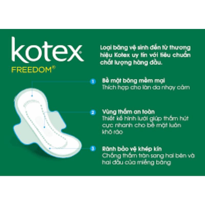 Combo 8 Gói Băng Vệ Sinh Kotex Freedom Maxi (8 Miếng/Gói)