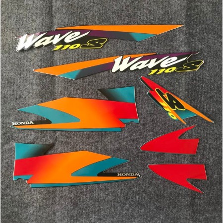 Tem trang trí xe WAVE THÁI S110 và các đời Wave nhỏ khác màu sắc bắt mắt, rõ nét