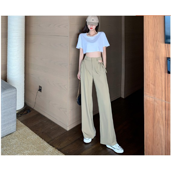 [ HÀNG LOẠI 1 ] Quần ống rộng dáng xuông cut eo mẫu mới dài 100cm | BigBuy360 - bigbuy360.vn