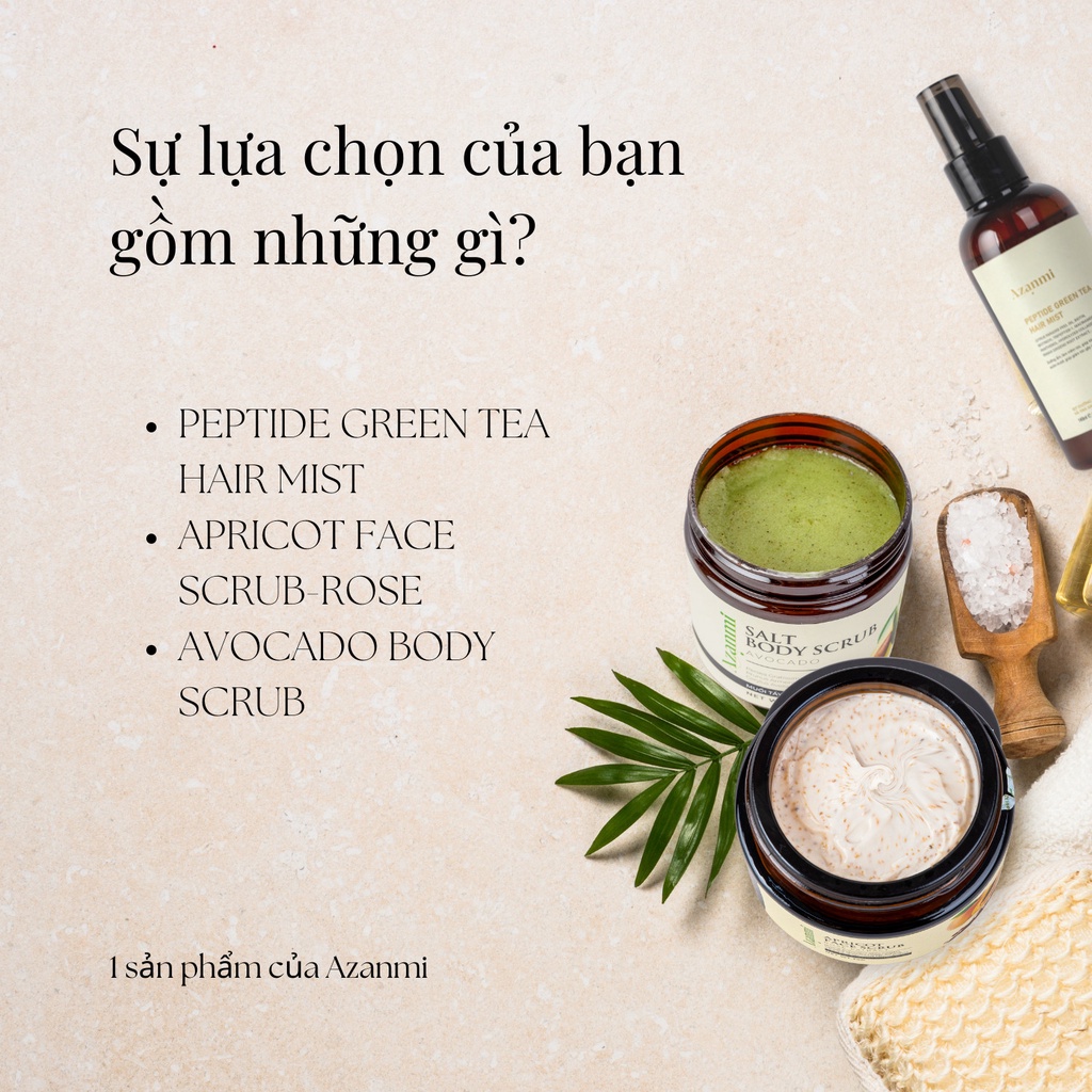 Tẩy tế bào mặt và cơ thể Mơ anh đào cho làn da mềm mại và rạng rỡ 100ml Chính Hãng Azanmi