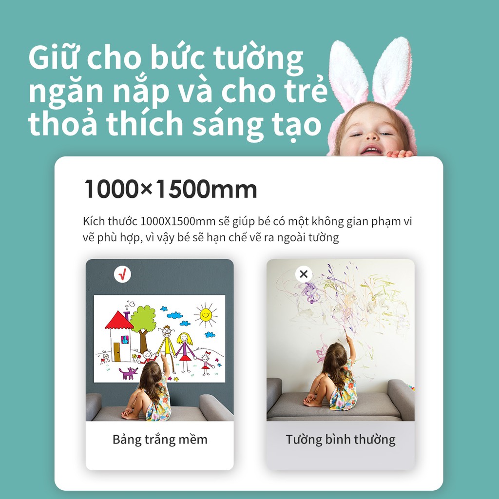 Bảng Từ Trắng Dán Tường Deli - Nhiều Kích Thước Cho Văn Phòng Gia Đình - Kèm Bút Dạ Lau Bảng Khay Đựng Đinh Nam Châm...