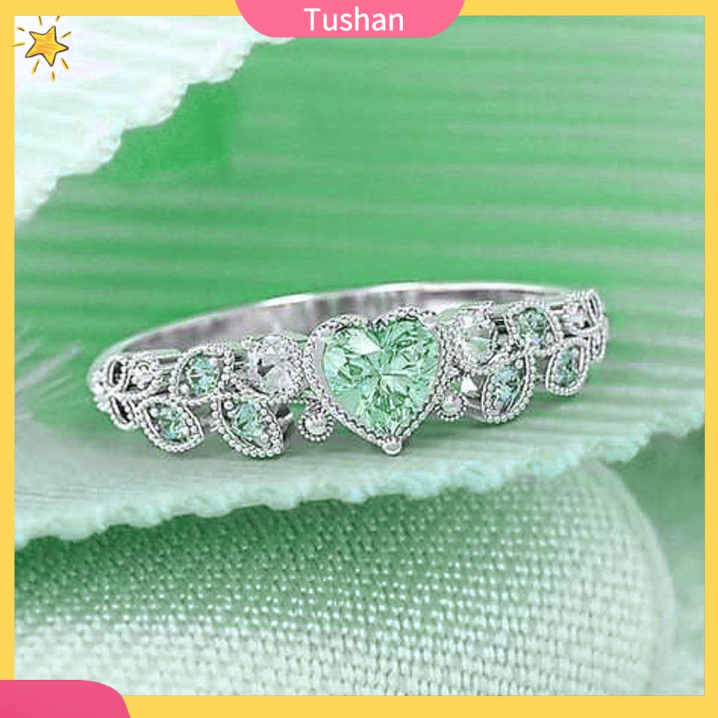 Nhẫn đính hôn mạ điện nhẹ đính đá tinh tế