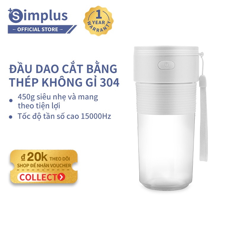 Máy xay sinh tố cầm tay Simplus, mini đa năng, sạc usb siêu tiện lợi