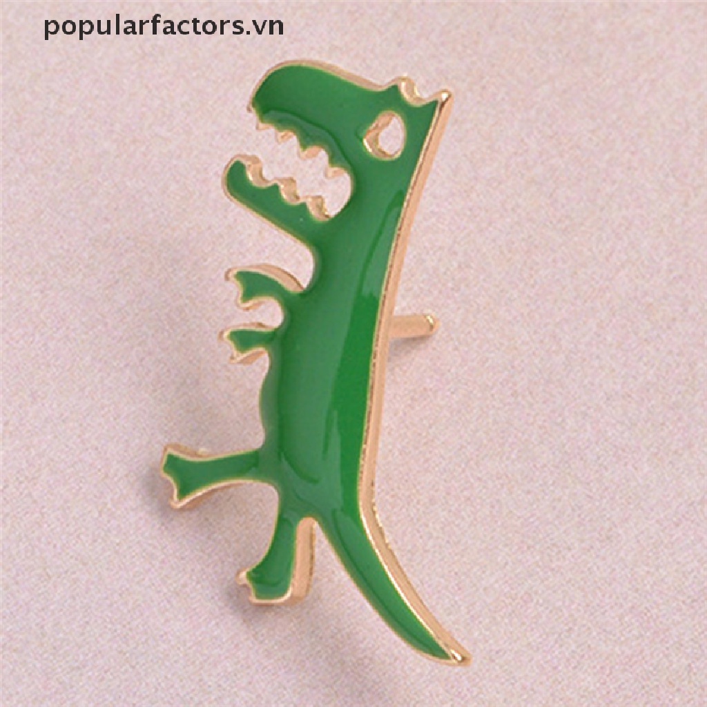 [Phổ Biến] Ghim Cài Cổ Áo Tráng Men Hình Khủng Long Hoạt Hình Cho Nữ [VN]