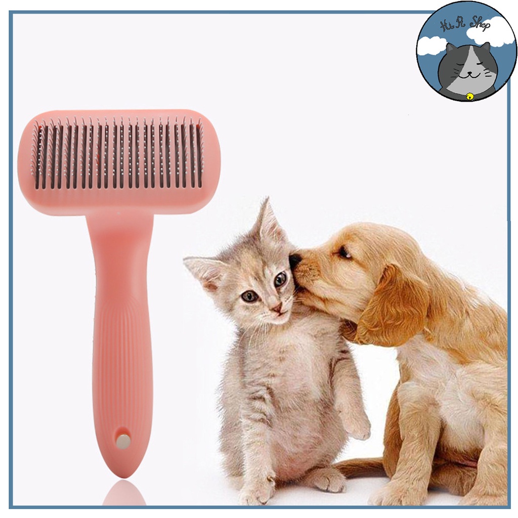 [Fullbox] Lược Chải Lông Cao Cấp Cho Chó Mèo Có Nút Đẩy Lông Chất Liệu Nhựa PP An Toàn Dành Cho Thú Cưng