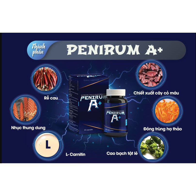 PENIRUM A+ Thêm “Nhấp”- Thêm Phong Độ - Viên Hỗ Trợ Tăng Cường Sinh Lý Nam