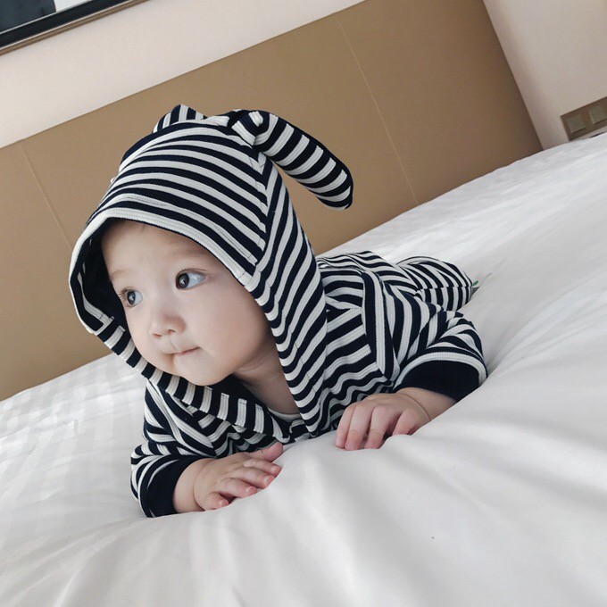 Bodysuit Tai Thỏ Kẻ Sọc Xinh Xắn | BigBuy360 - bigbuy360.vn