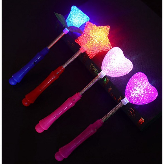 Gậy phát sáng đèn LED hình trái tim/hoa nhiều màu sắc làm quà giáng sinh tiện dụng (1399LHT)