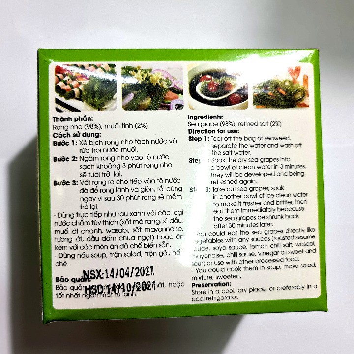Rong nho tách nước Sea Việt (Nở gấp 10 lần kích thước ban đầu) Hộp 220g 11 gói | BigBuy360 - bigbuy360.vn