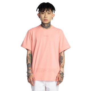 5THEWAY® /public icon/ BIG LOGO SQUARE TEE in PEACH BUD aka Áo Thun Tay Ngắn Hồng Nhạt