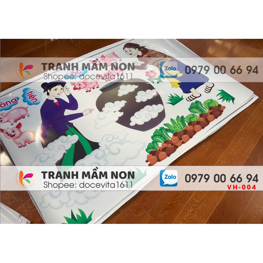 Decal Mầm non - GÓC VĂN HỌC tổng hợp 1(chọn tranh thơ, truyện) khổ lớn 127x80