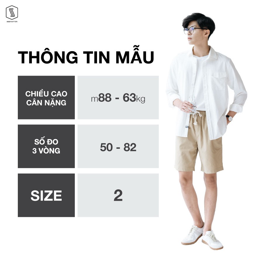 Áo sơ mi nam SSSTUTTER dài tay có túi cổ đức vải linen thoáng mát Letter Shirt | BigBuy360 - bigbuy360.vn