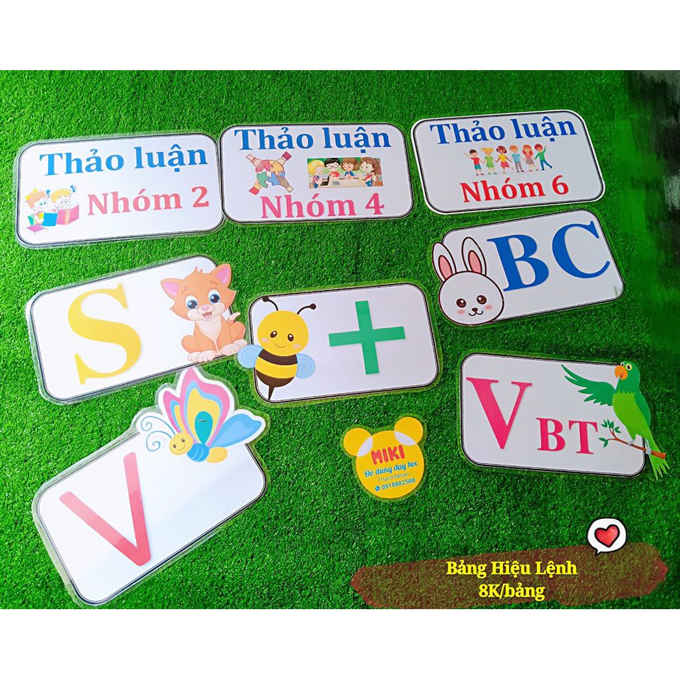 Combo 8 bảng hiệu lệnh hỗ trợ giáo viên lên tiết