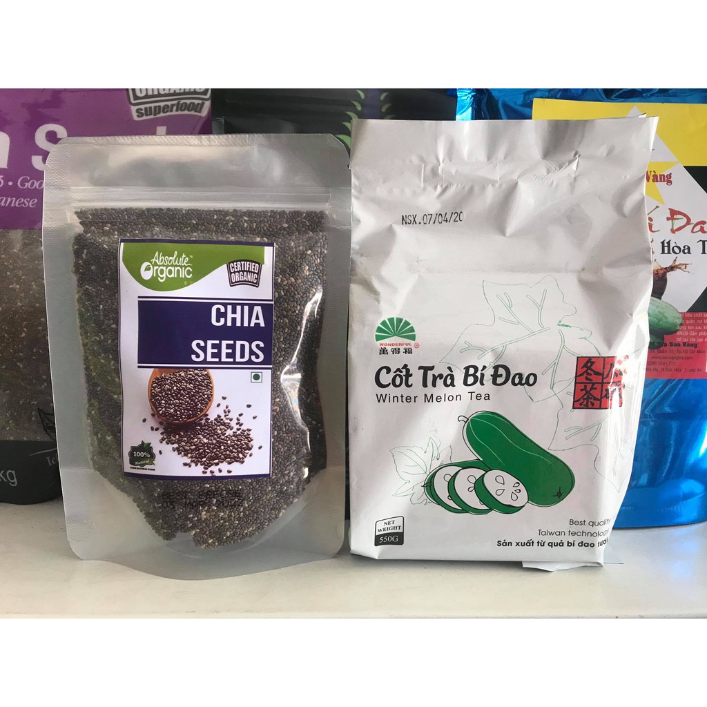 Set trà bí đao hạt chia - Gồm cốt trà bí đao 550g và 100g hạt chia