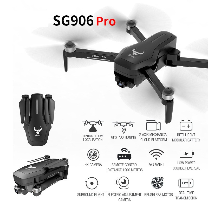 Flycam ZLRC SG906 Pro Kèm balo Gimbal 2 trục chống rung - GPS Camera WIFI 5G FPV 4K