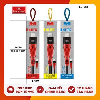 Cáp sạc earldom ec-060 bọc dù siêu bền 1m - chống đứt gãy dối - cáp sạc chính hãng earldom ec-060