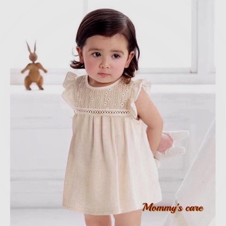 [HÀNG CAO CẤP] Váy trắng bé gái hè 100% organic cotton hữu cơ tự nhiên cho bé gái 0-6y