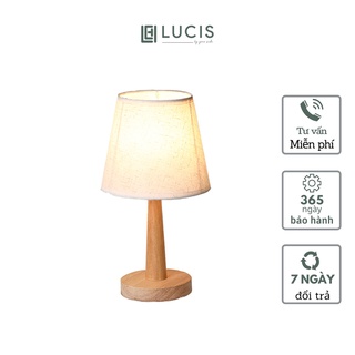 Đèn ngủ Led LUCIS để bàn thân gỗ tự nhiên LUCIS