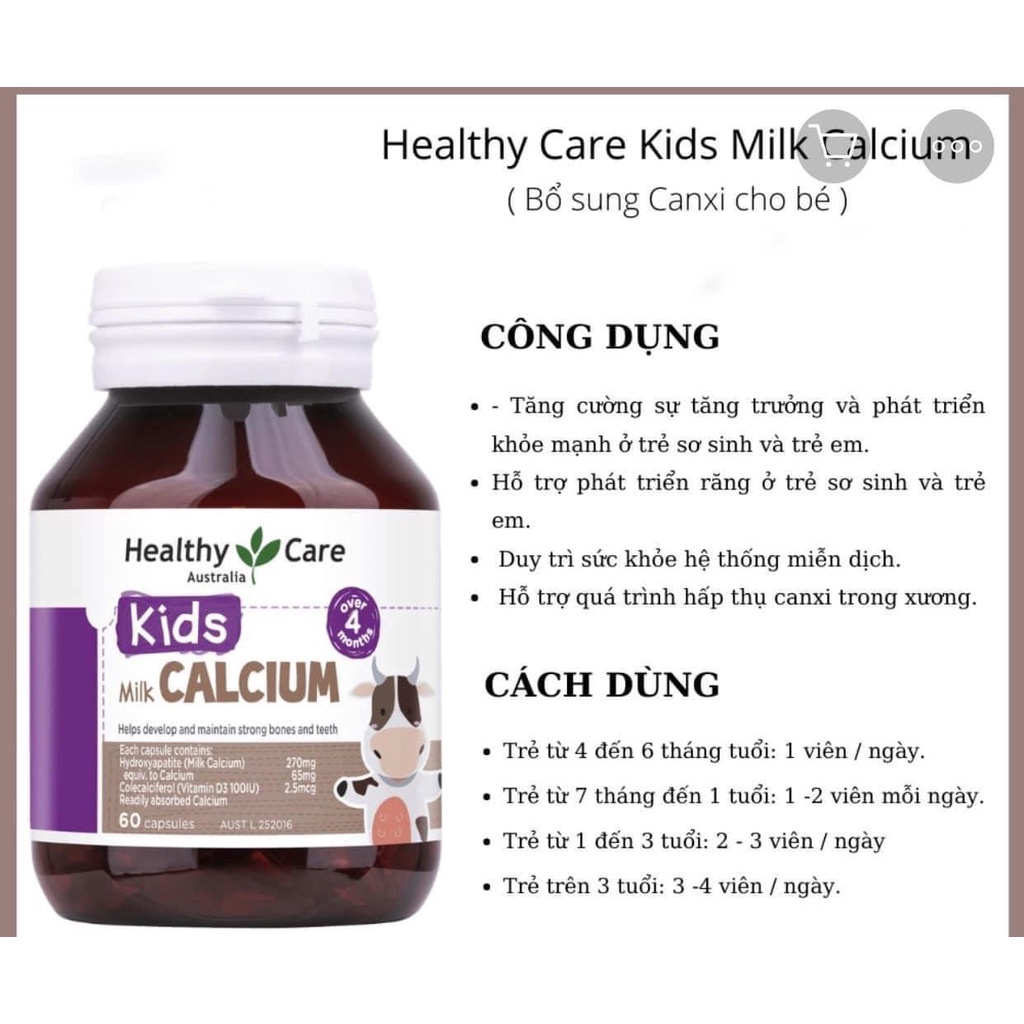 DHA heathy care/ canxi healthy care,dha không tanh cho bé từ 4 tháng tuổi lọ 60v úc