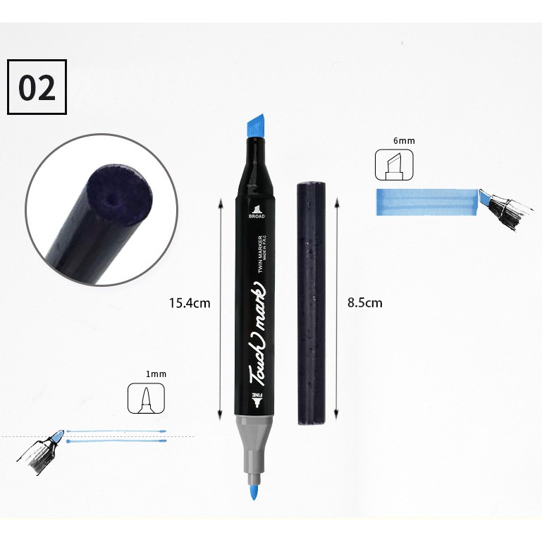 Bộ bút màu nước market Touch Mark chính hãng
