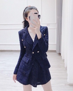 Set vest dạ hàng thiết kế