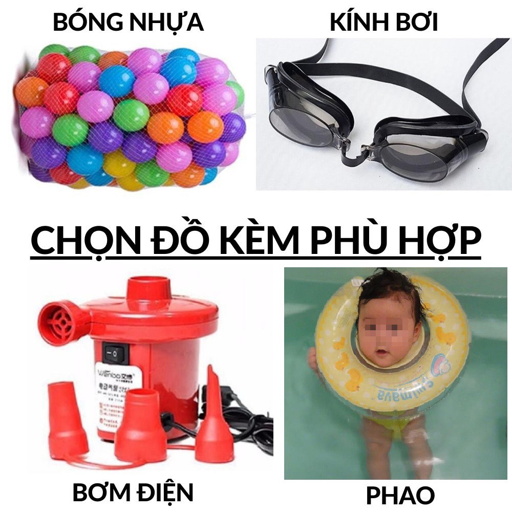 Bể phao bơi hồ bơi CHỮ NHẬT cho trẻ em trong nhà . .