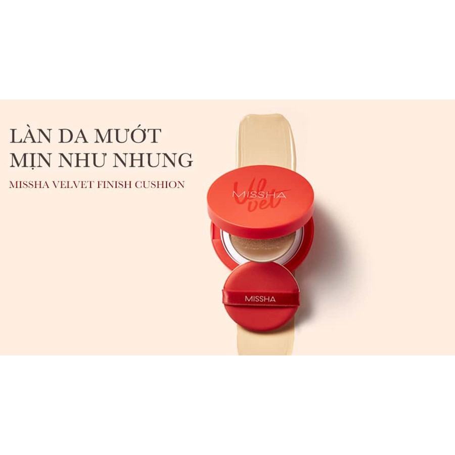 Missha Velvet Finish Cushion SPF50+ PA+++ | phấn nước missha vỏ đỏ