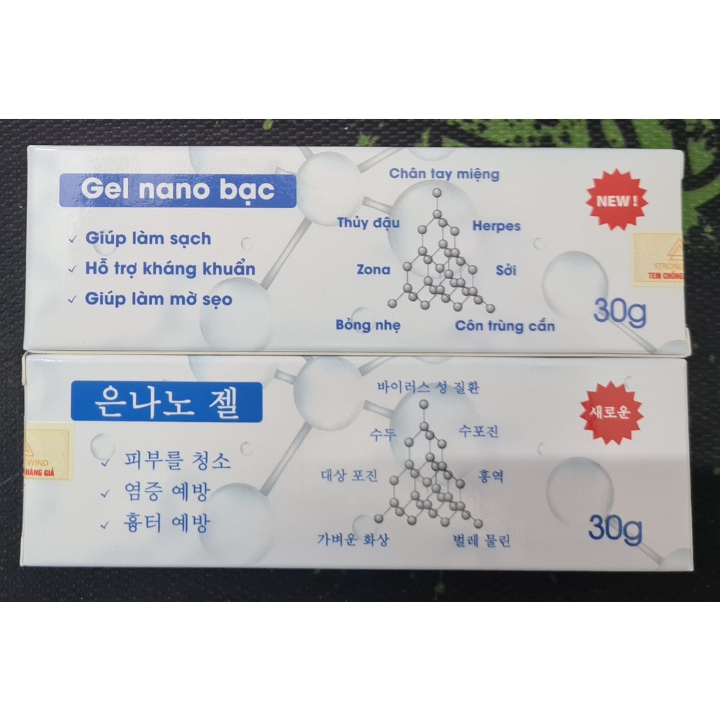 Gel Nano Bạc 30g - Giúp làm sạch, hỗ trợ kháng khuẩn, giúp làm mờ sẹo