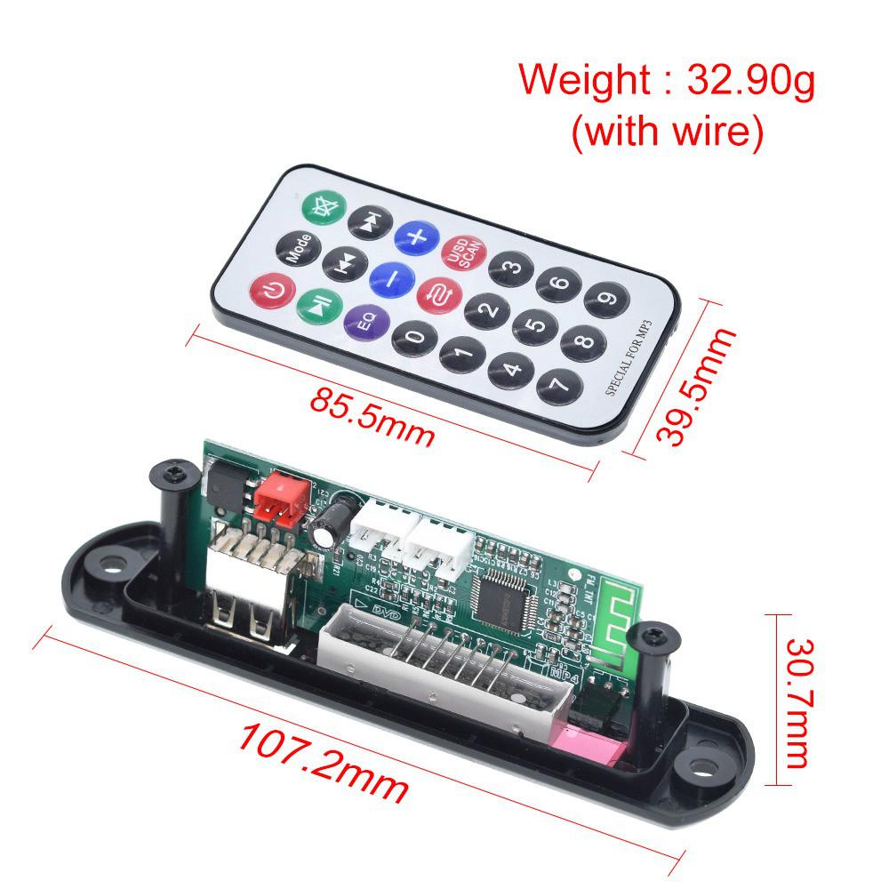 Bảng Mạch Giải Mã Âm Thanh Mp3 Wma 12v Bluetooth 5.0 Usb Fm Aux Tf Sd Cho Xe Hơi