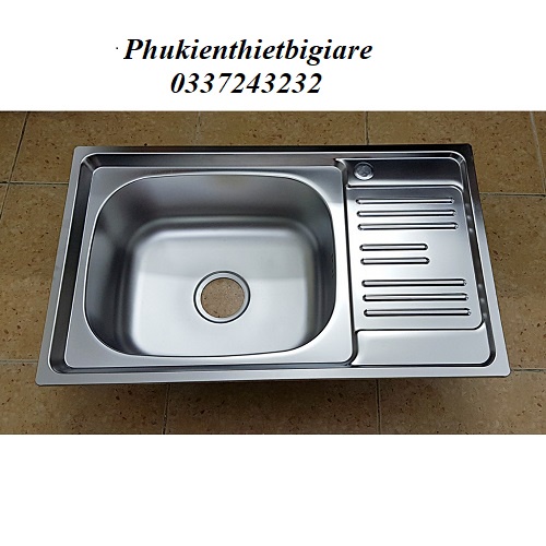 Chậu Rửa Chén Inox 1 Hộc 1 Cánh Kích Thước 75x45 Tiện Lợi Cho Mọi  nhà