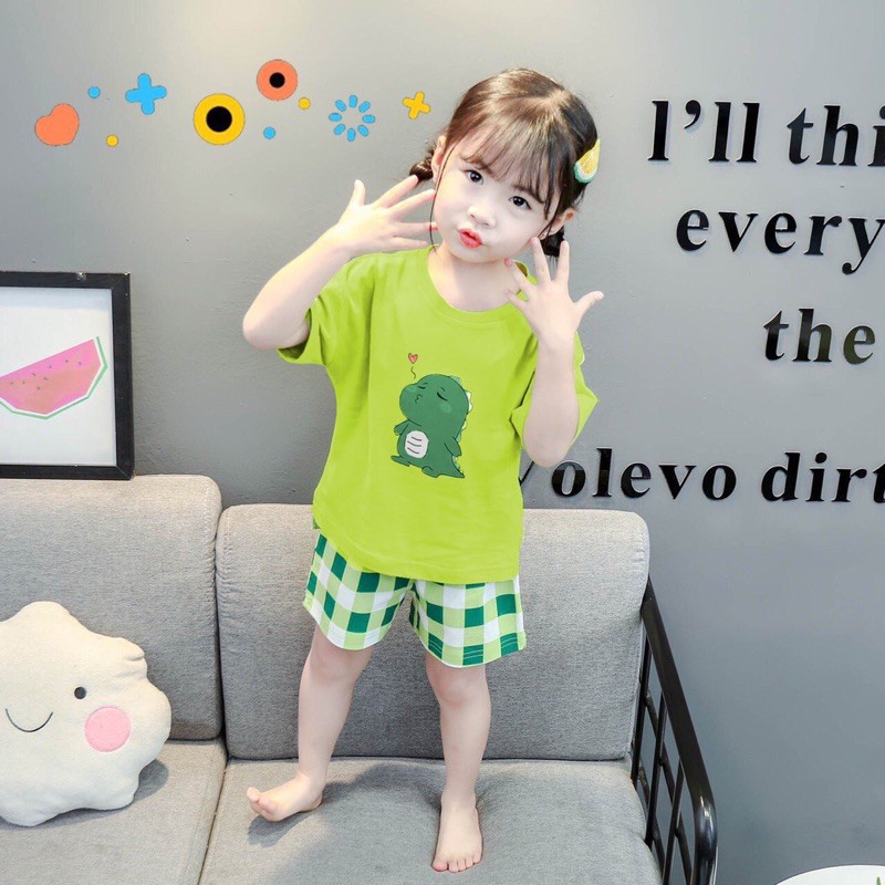 Bộ cộc tay cho bé - bộ áo quần cotton in hình dâu tây, trái chuối cho bé gái