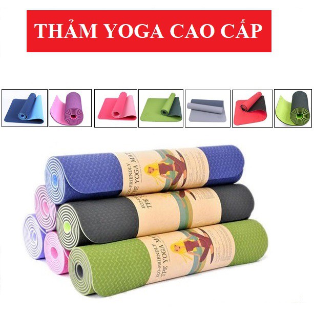 THẢM TẬP YOGA TPE 2 LỚP SIÊU ĐẸP CHỐNG TRƯỢT ( TỔNG KHO ĐÈN NHÁY )