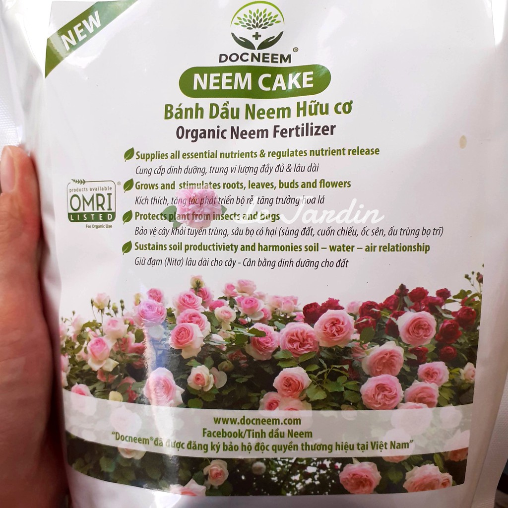 [1kg] BÁNH DẦU NEEM trị Sùng đất, Cuốn chiếu, Kích rễ mầm hoa - Azadirachtin 2000ppm