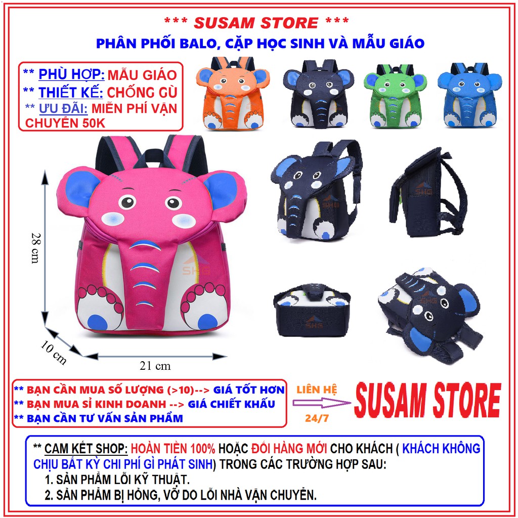 {SUSAM STORE} BALO MẪU GIÁO HÌNH VOI