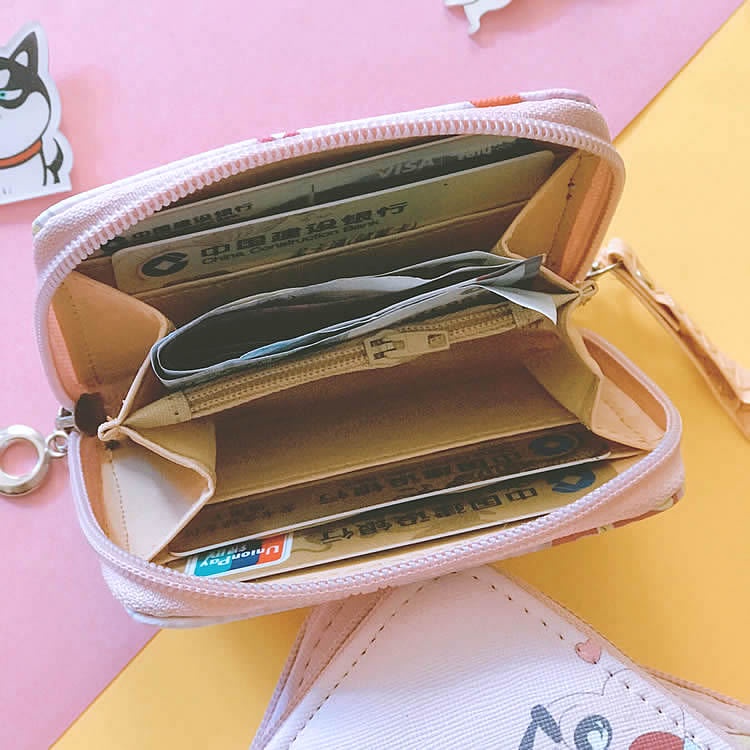 SANRIO Ví Ngắn Mini Cầm Tay Có Khóa Kéo Họa Tiết Hoạt Hình Hello Kitty Dễ Thương Cho Bé Gái BY2 YB2