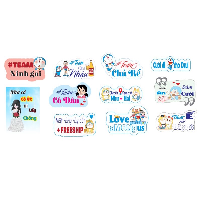 Combo 10 hastag chủ đề doremon siêu yêu cho các cặp đôi mùa cưới