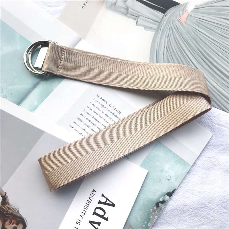 Dây thắt lưng IELGY màu trơn bằng canvas cho nữ