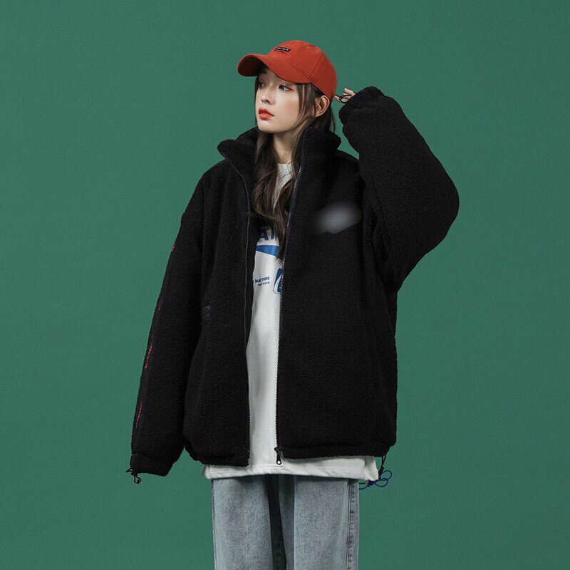 ÁO KHOÁT LÔNG CỪU DÁNG BOMBER HÀNG DÀY 2 LỚP LÓT LÔNG