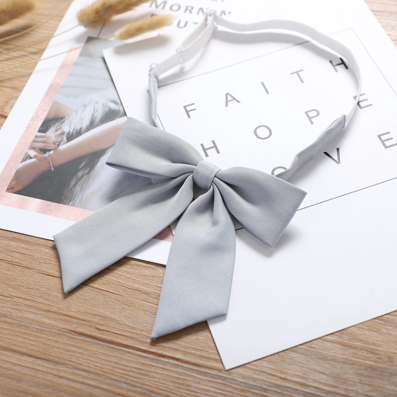 Cà vạt nơ trơn màu phong cách Nhật Bản xinh xắn dành cho nữ