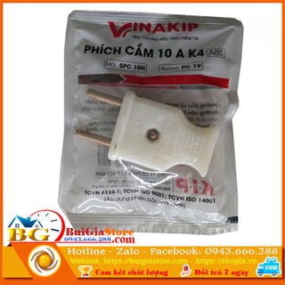 10 cái phích cắm điện Vinakip (10A 250V -K4)