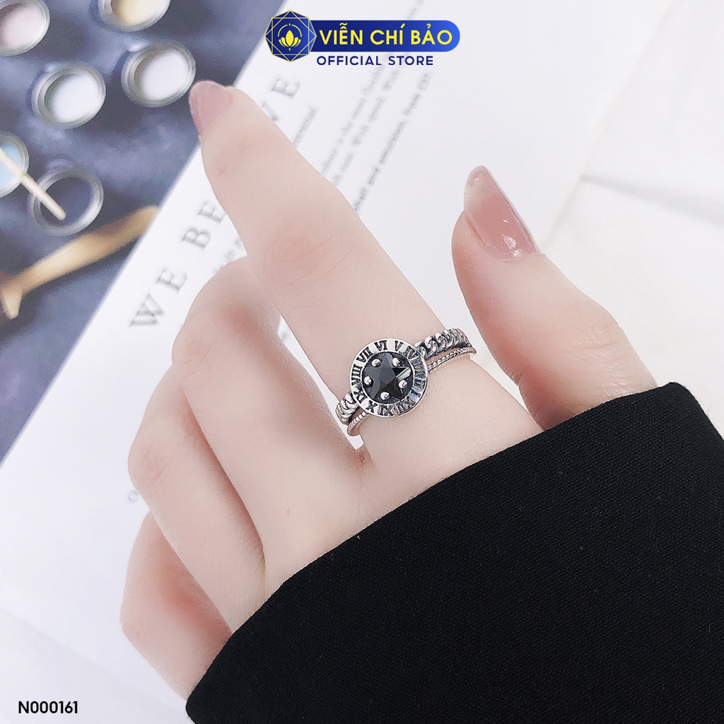 Nhẫn bạc nữ Black Watch chất liệu bạc Thái 925 liệu bạc 925 thời trang phụ kiện trang sức nữ Viễn Chí Bảo N000161