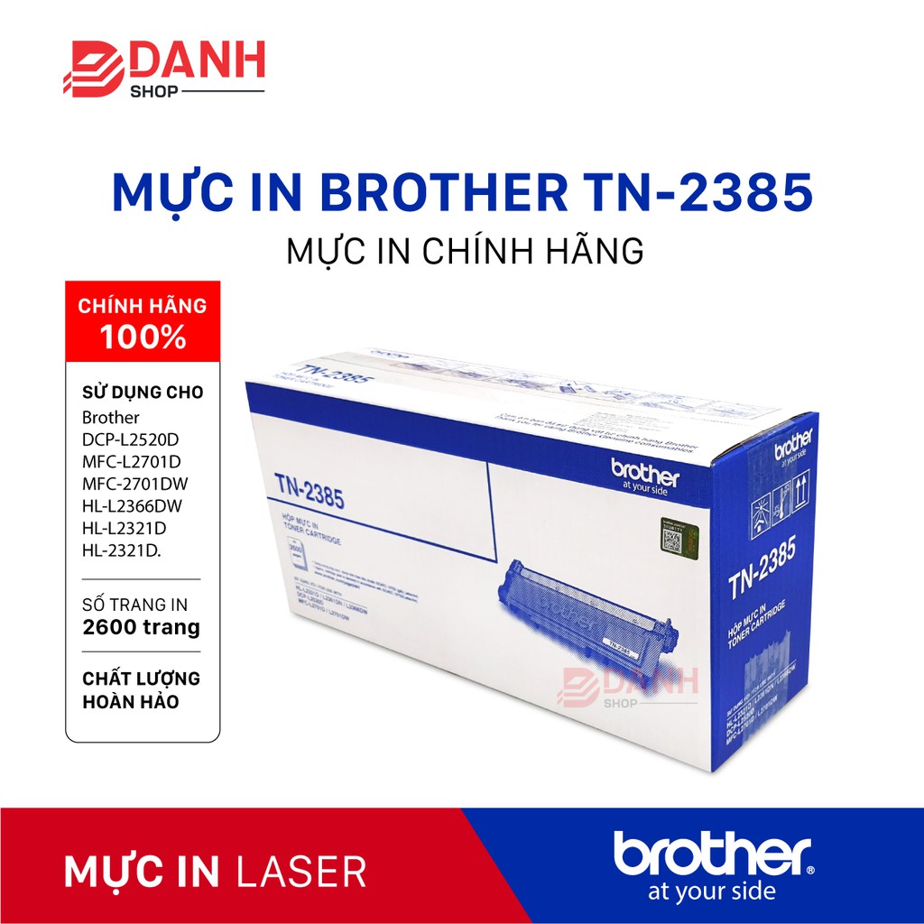 Mực in Brother TN 2385_Brother HL-L2361DN, 2321, 2366, 2701D, 2701DW_CHÍNH HÃNG BROTHER